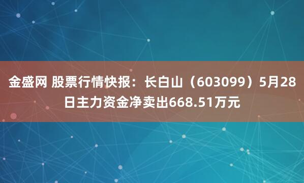 金盛网 股票行情快报：长白山（603099）5月28日主力资金净卖出668.51万元