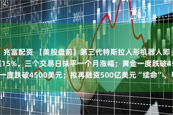 兆富配资 【美股盘前】第三代特斯拉人形机器人即将亮相；白银日内跌超15%，三个交易日抹平一个月涨幅；黄金一度跌破4500美元；拟再融资500亿美元“续命”，甲骨文跌超5%